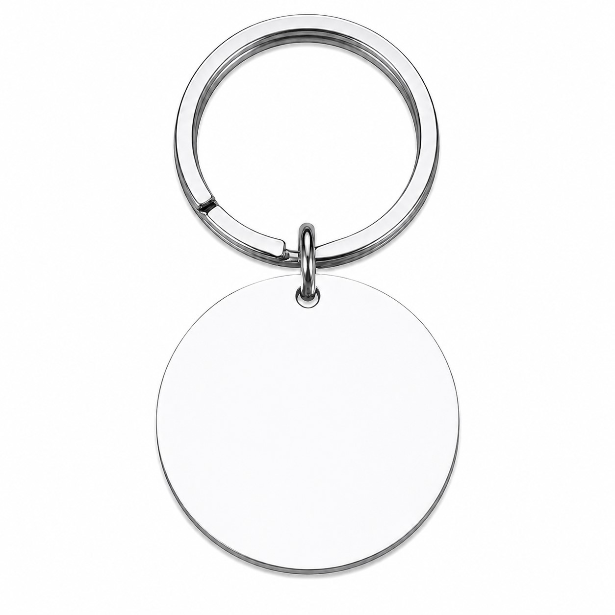 Round Stainless Steel Logo Plate Key Ring — view 2