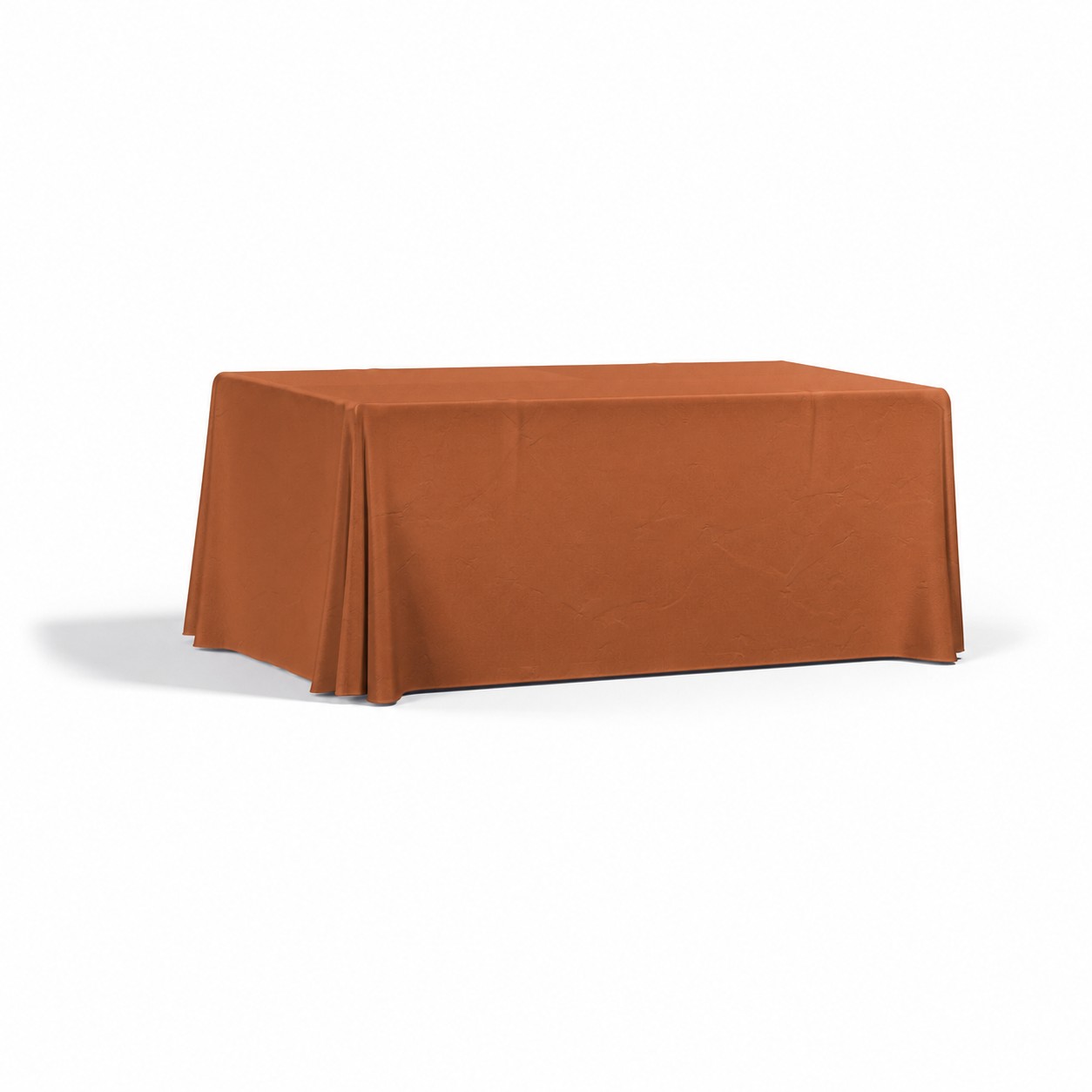 Draped 6' Polyester Table Cover — Copper Brown