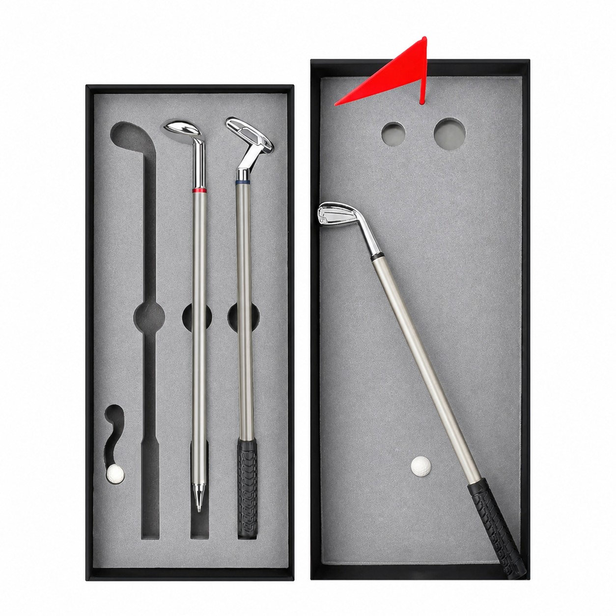 Desktop Golf Pen Gift Set — Silver