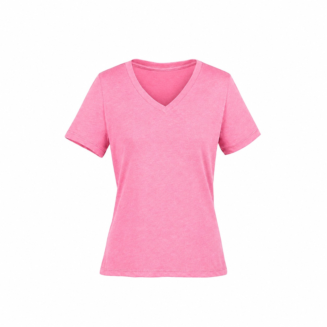 Ladies Heather Blend V Neck Tee — Pink