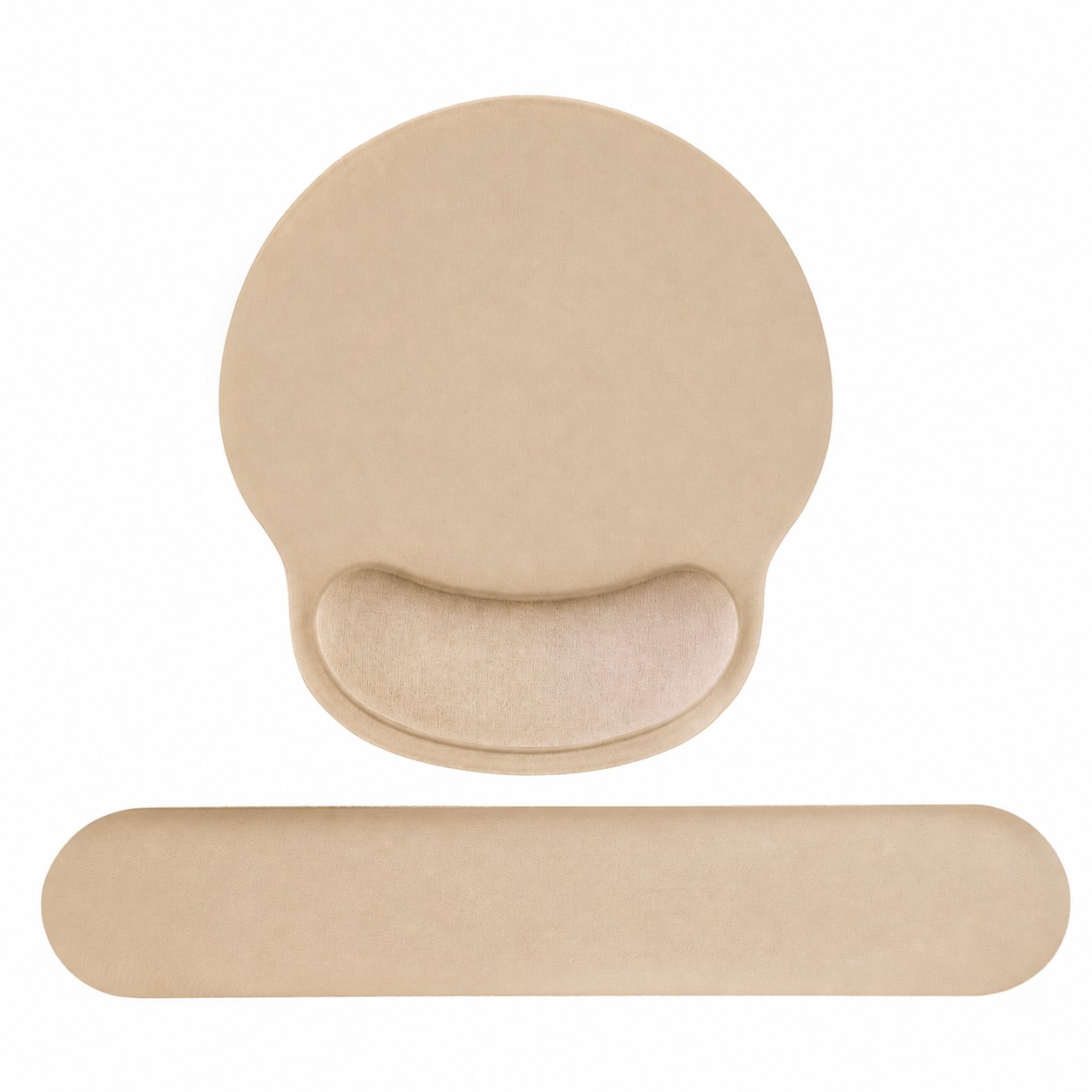Ergonomic Mouse Pad Wrist Rest Set — Tan Beige