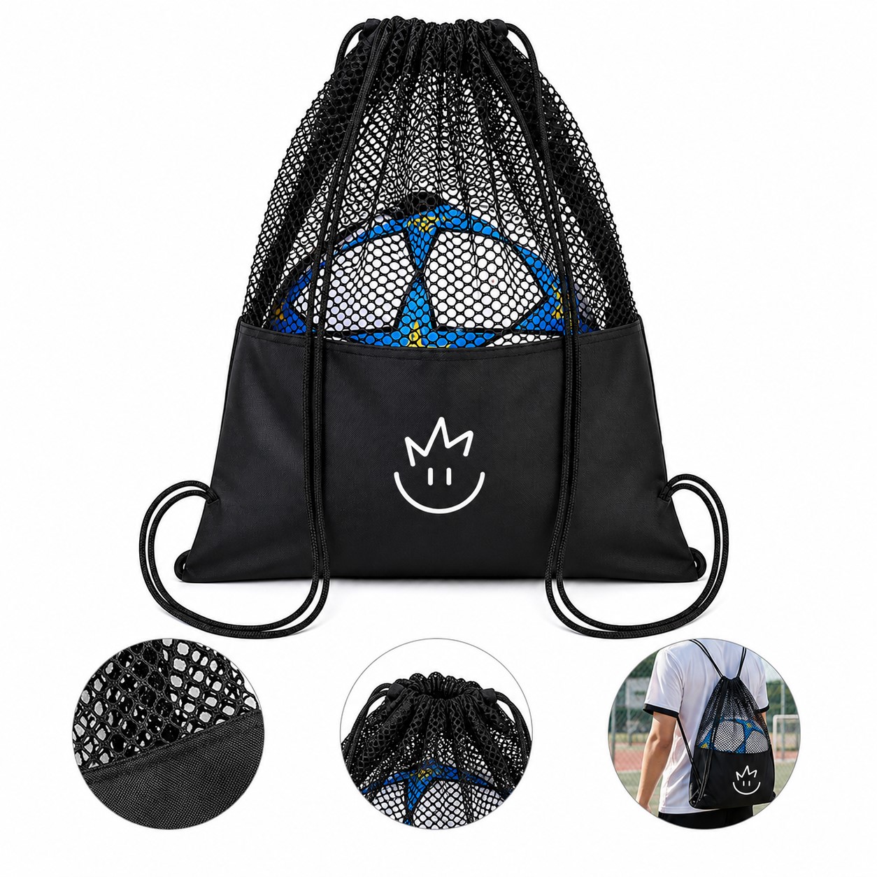 Oxford Mesh Drawstring Ball Bag