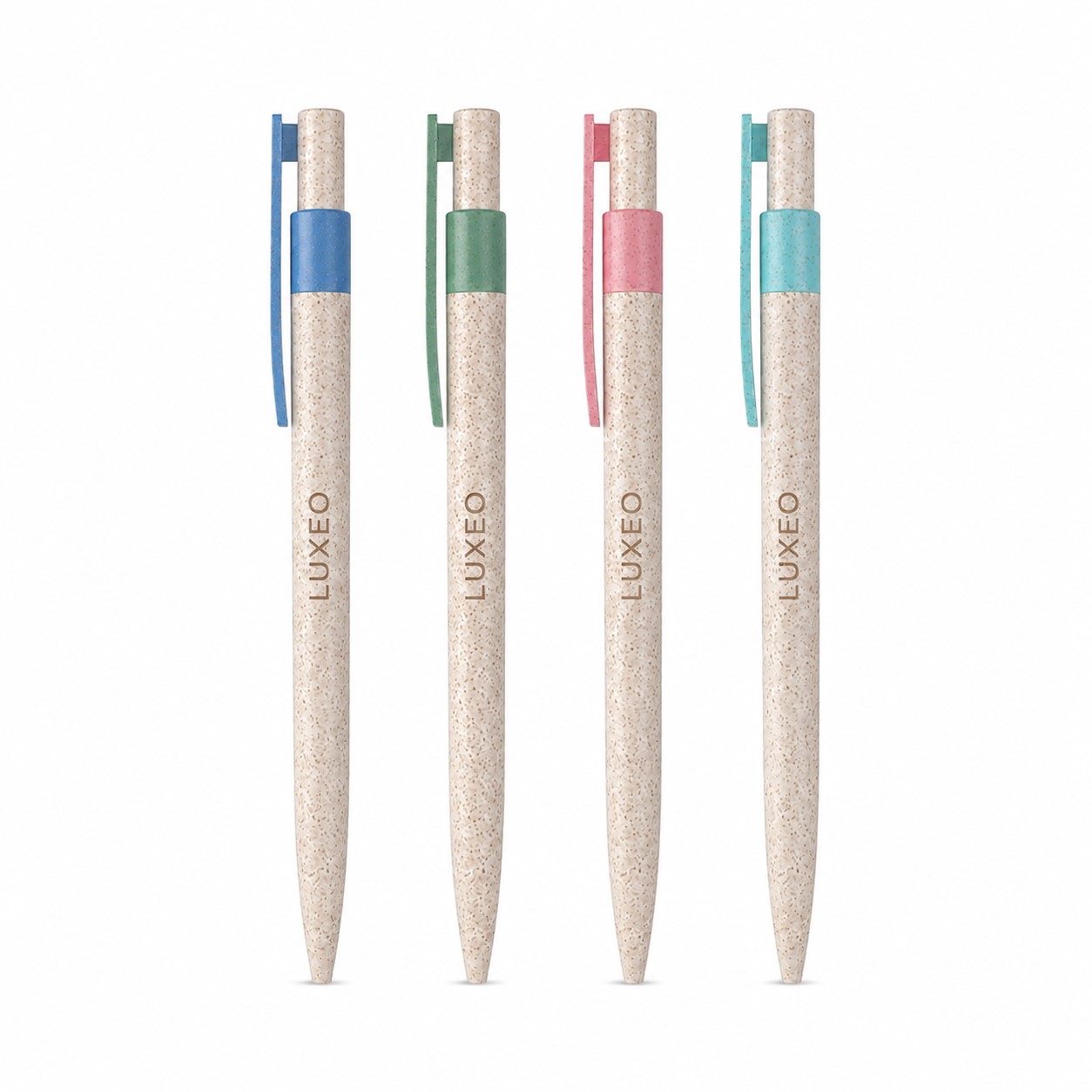 Wheat Straw Retractable Ballpoint Pen With Clip