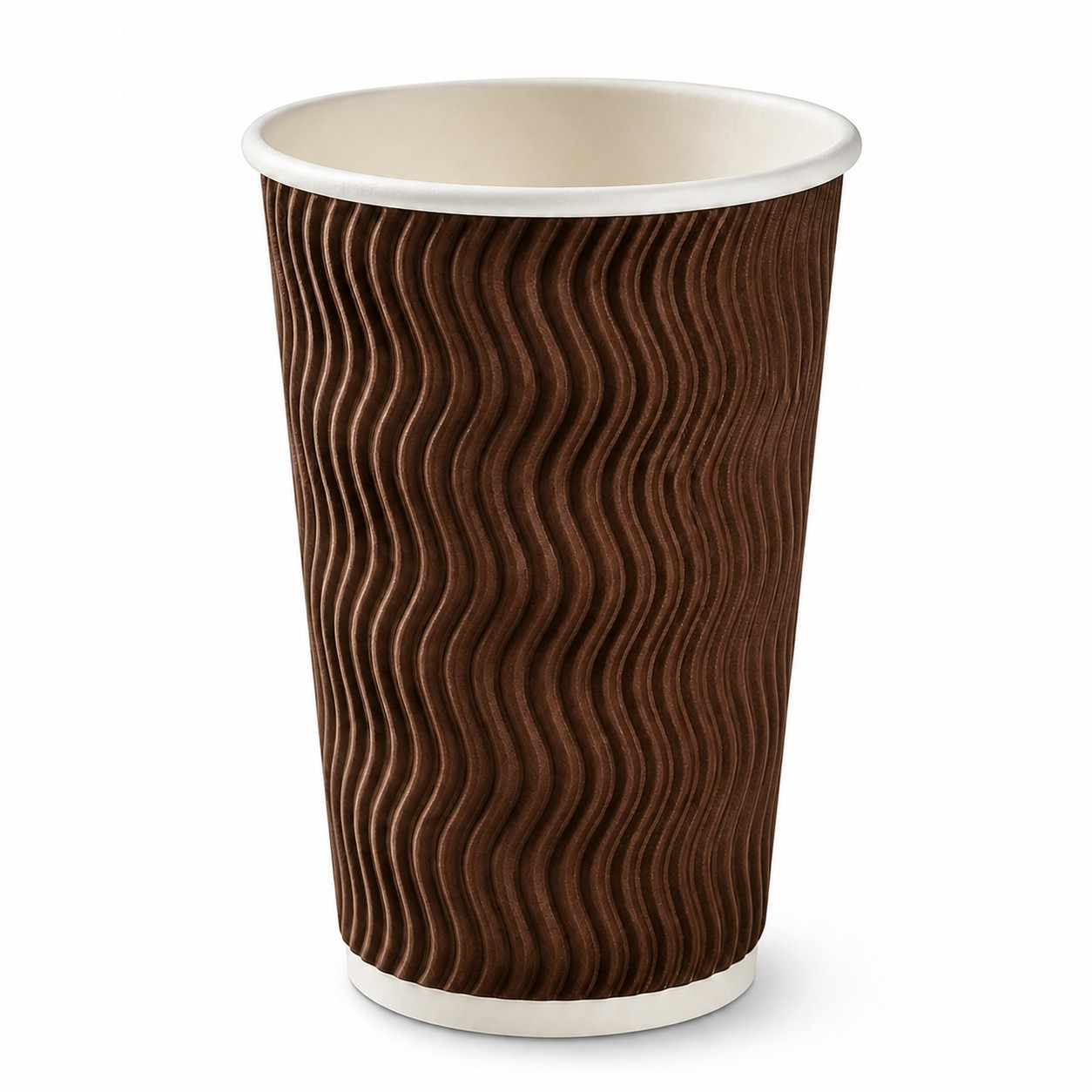 Insulated Ripple Paper Drink Cup — Brown