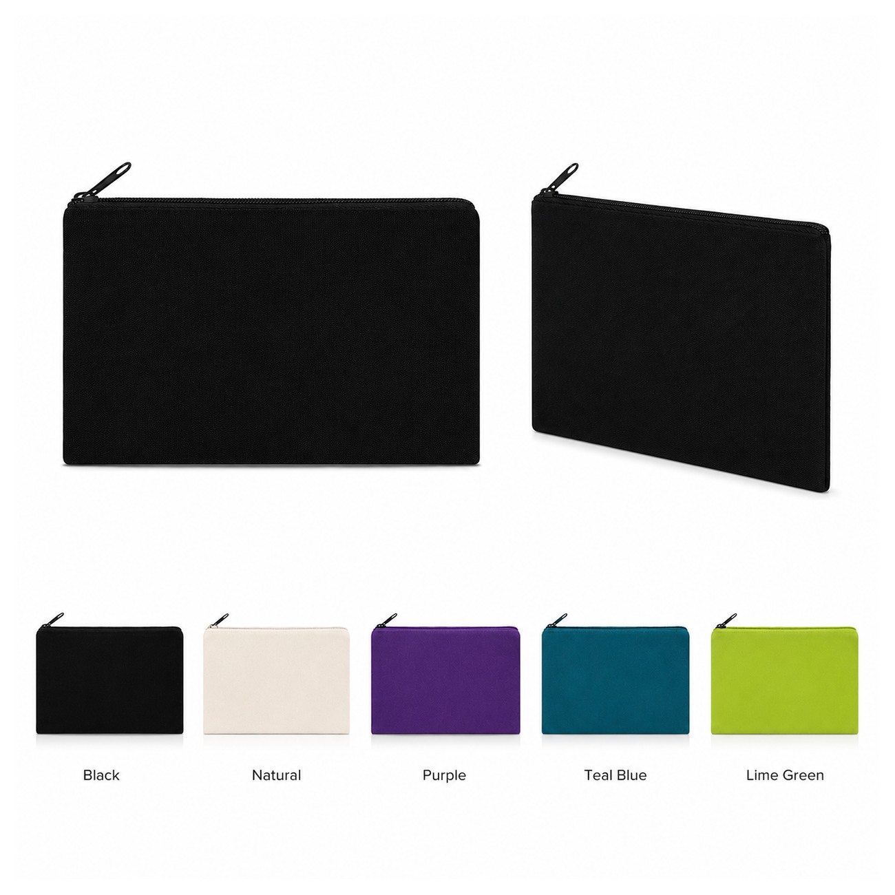 8.5-Inch Zippered Canvas Makeup Bag
