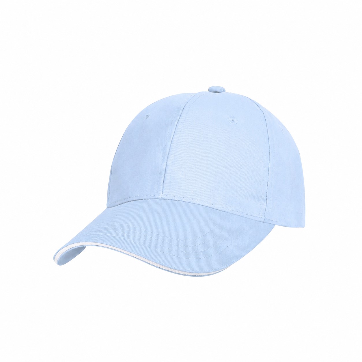 Cotton Twill Front Cap with Ventilation Eyelets — Light Blue