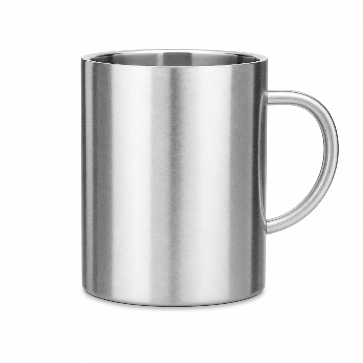 11 Oz Loop Handle Stainless Steel Mug — view 2