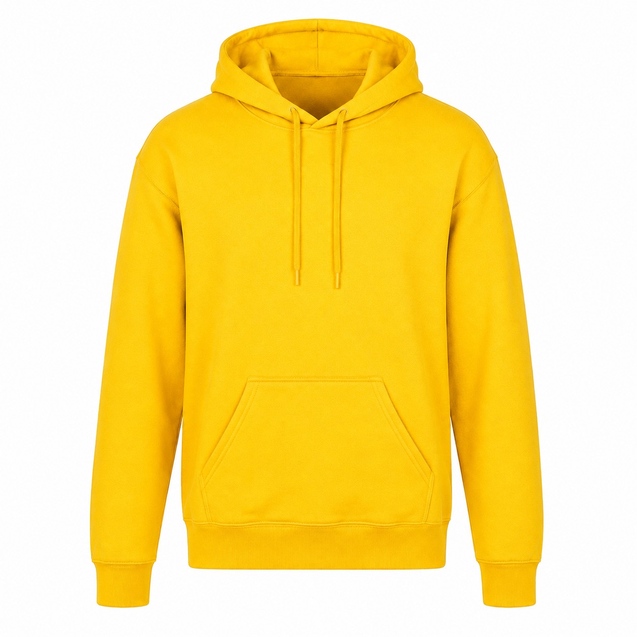Cotton Polyester Fleece Pullover Hoodie — Yellow