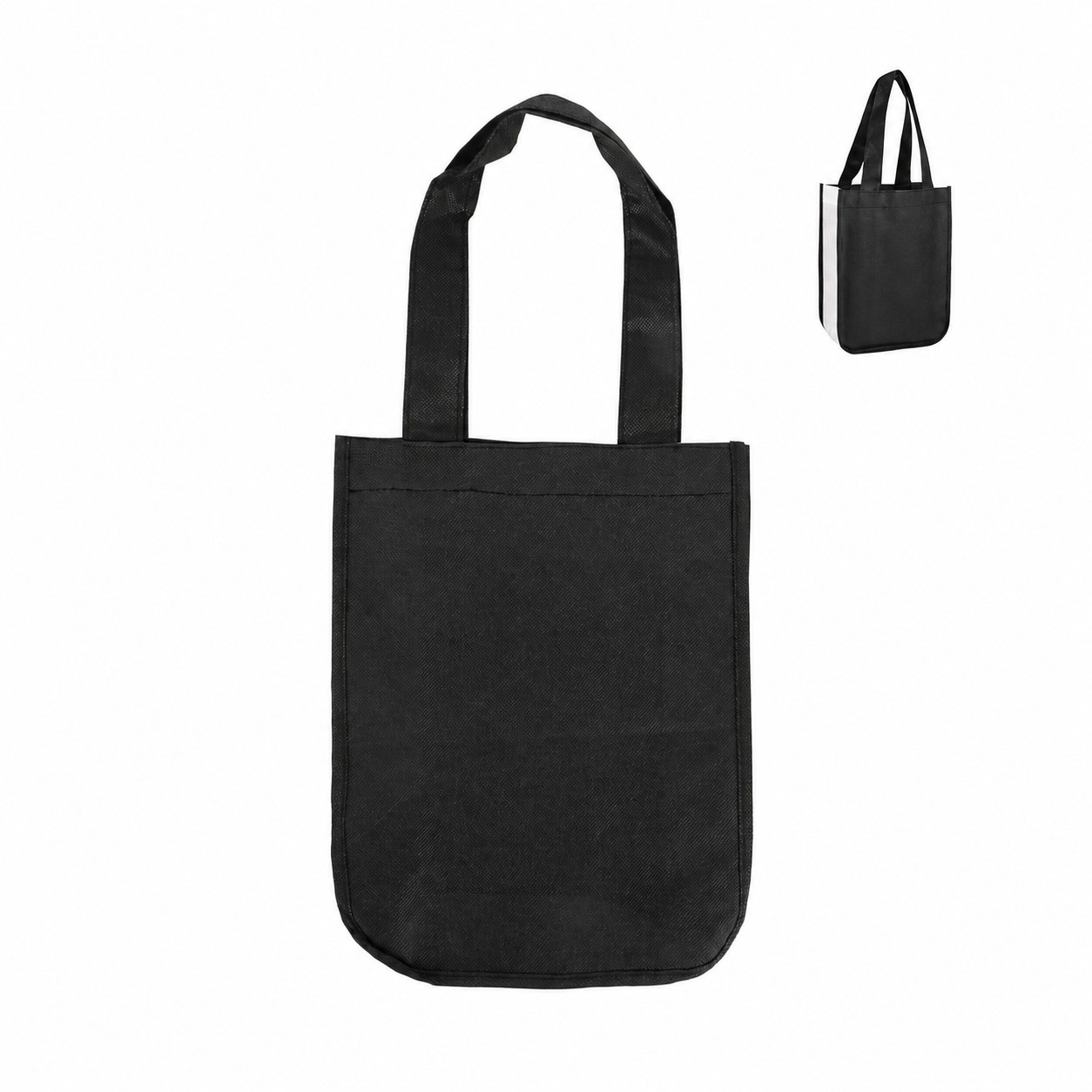 80GSM Non-Woven Carry Bag — Black/White