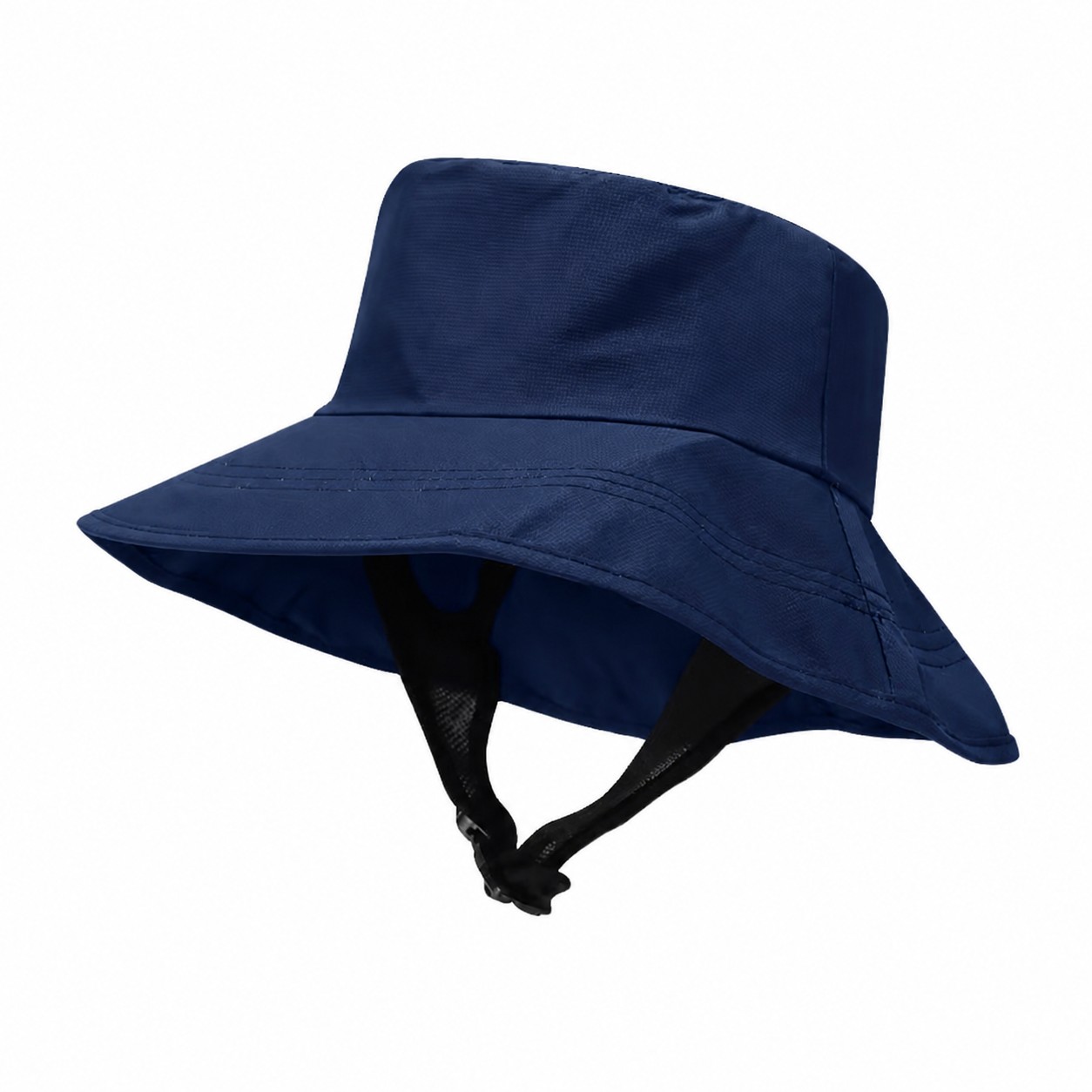 Polyester Square Crown Bucket Hat — Dark Blue