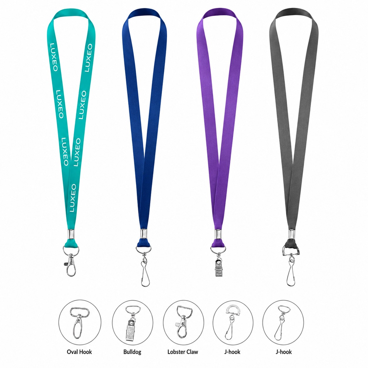 Polyester Lanyard With Metal Crimp