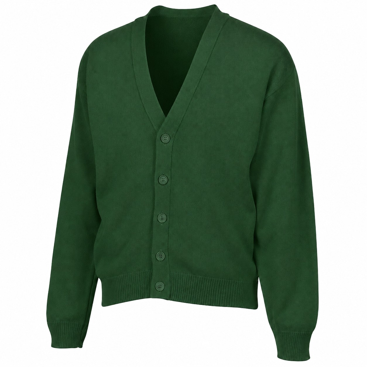 Men's Acrylic V Neck Cardigan — Green
