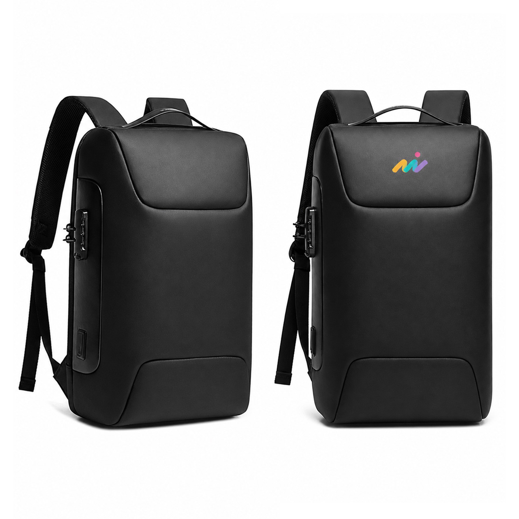Polyester Laptop Commuter Backpack With Flap — view 1