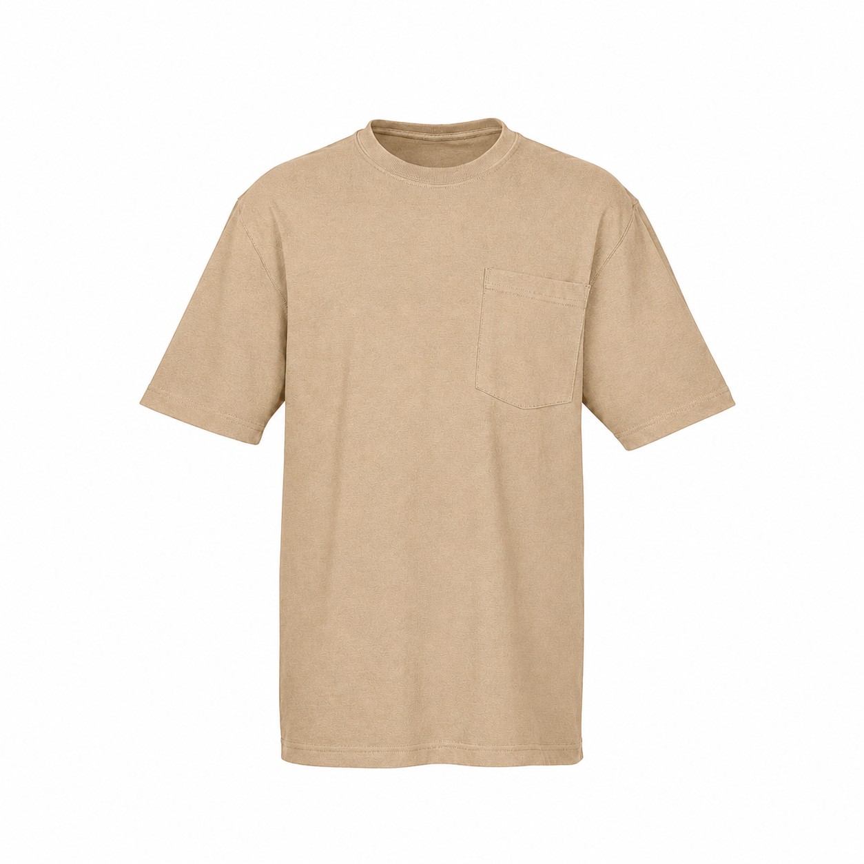 Workwear Cotton Pocket T Shirt — Tan Beige