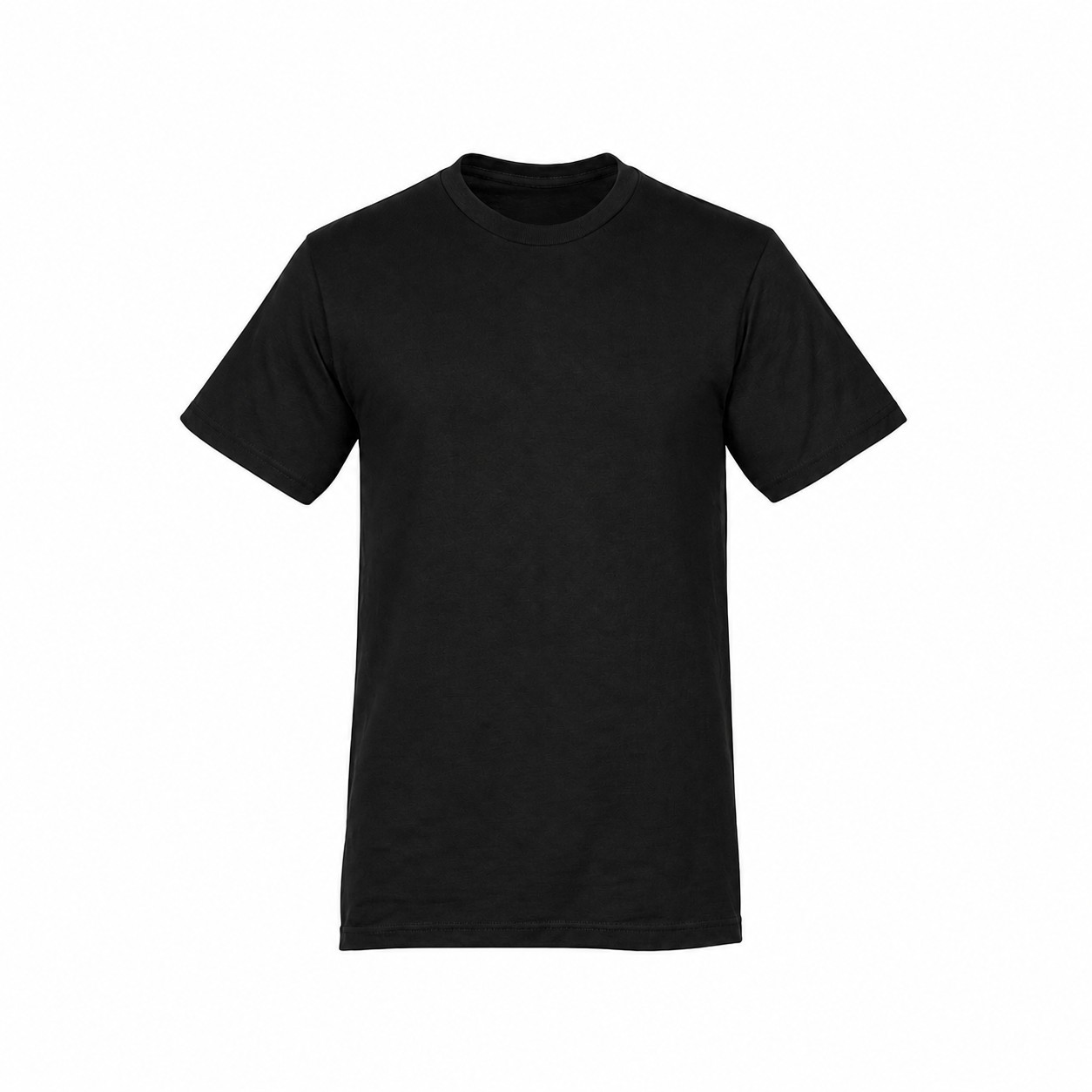 Fine Jersey Cotton Crewneck T Shirt — Black