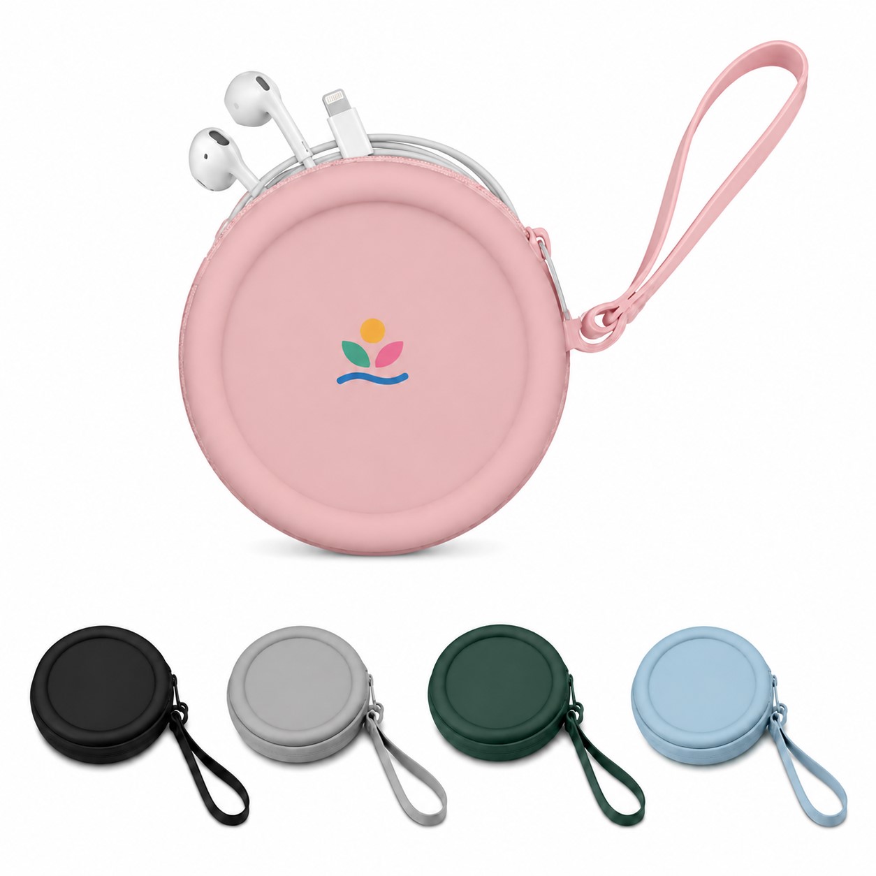 Round Silicone Zipper Coin Pouch