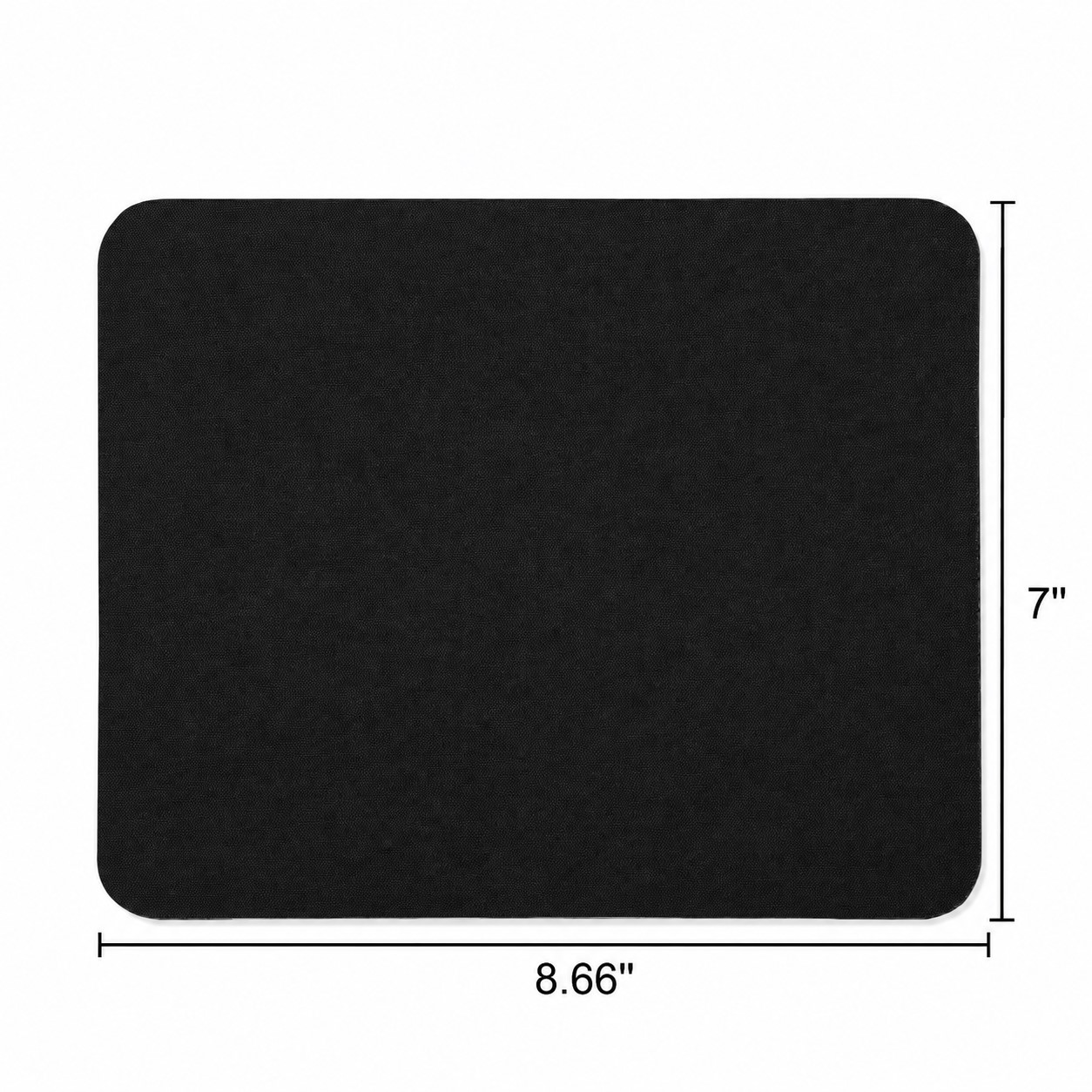 Thin Fabric Mouse Pad With Rubber Base — Black