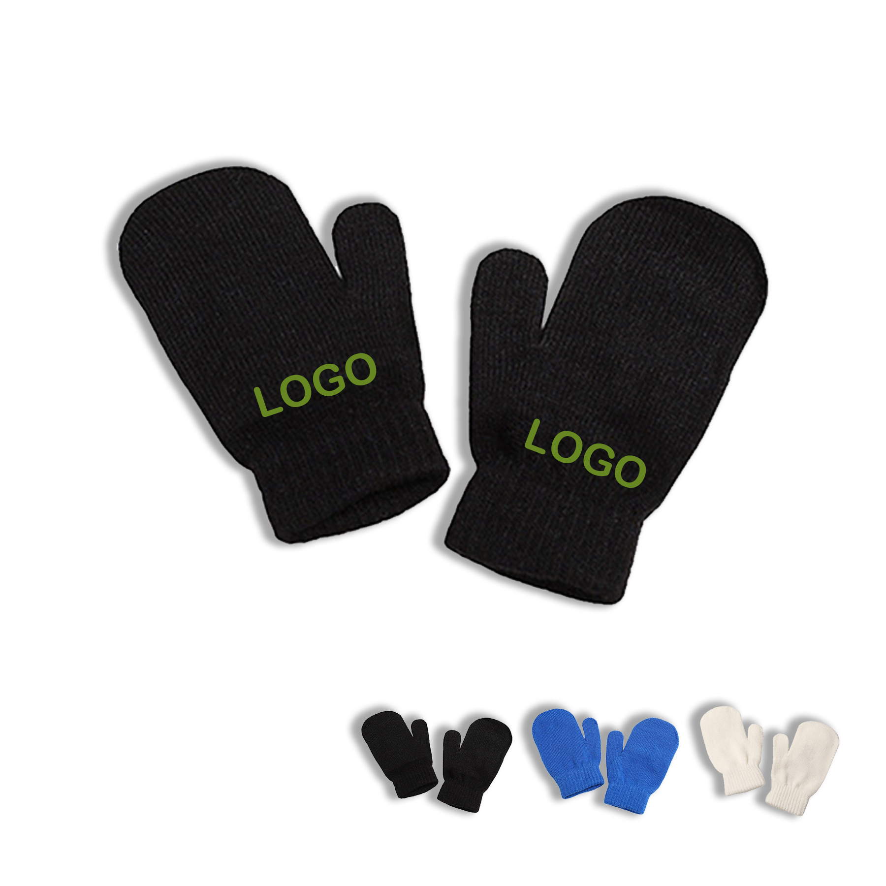 Ribbed Acrylic Winter Mittens