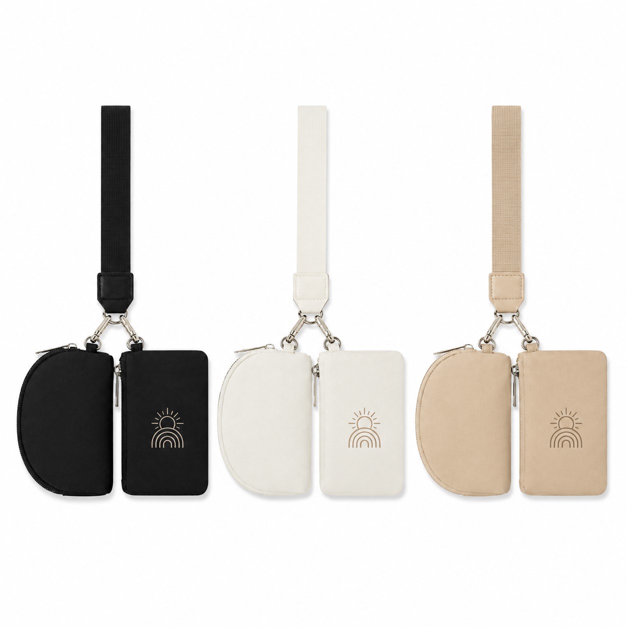 Polyester Wristlet Keychain Wallet With Zipper