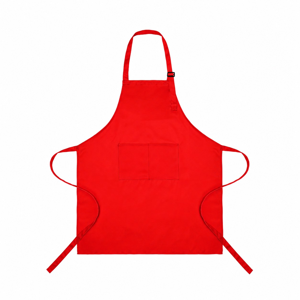 Full Length Polyester Bib Apron — Red