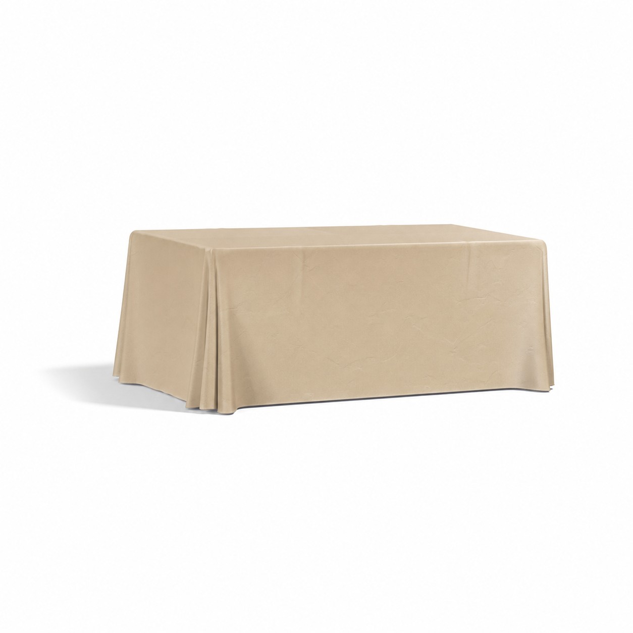 Draped 6' Polyester Table Cover — Natural Beige