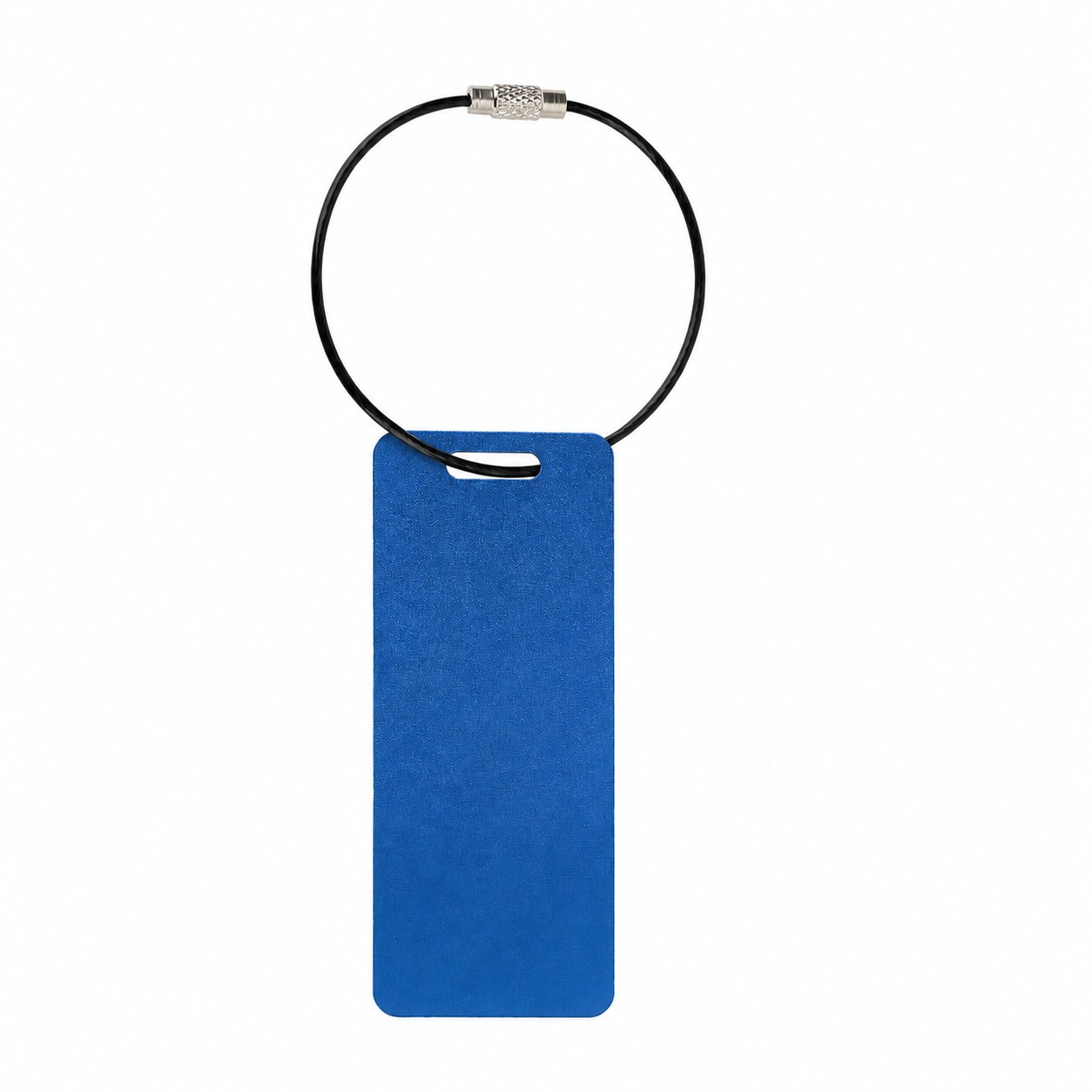 Slim Aluminum Travel Tag With Cable — Blue