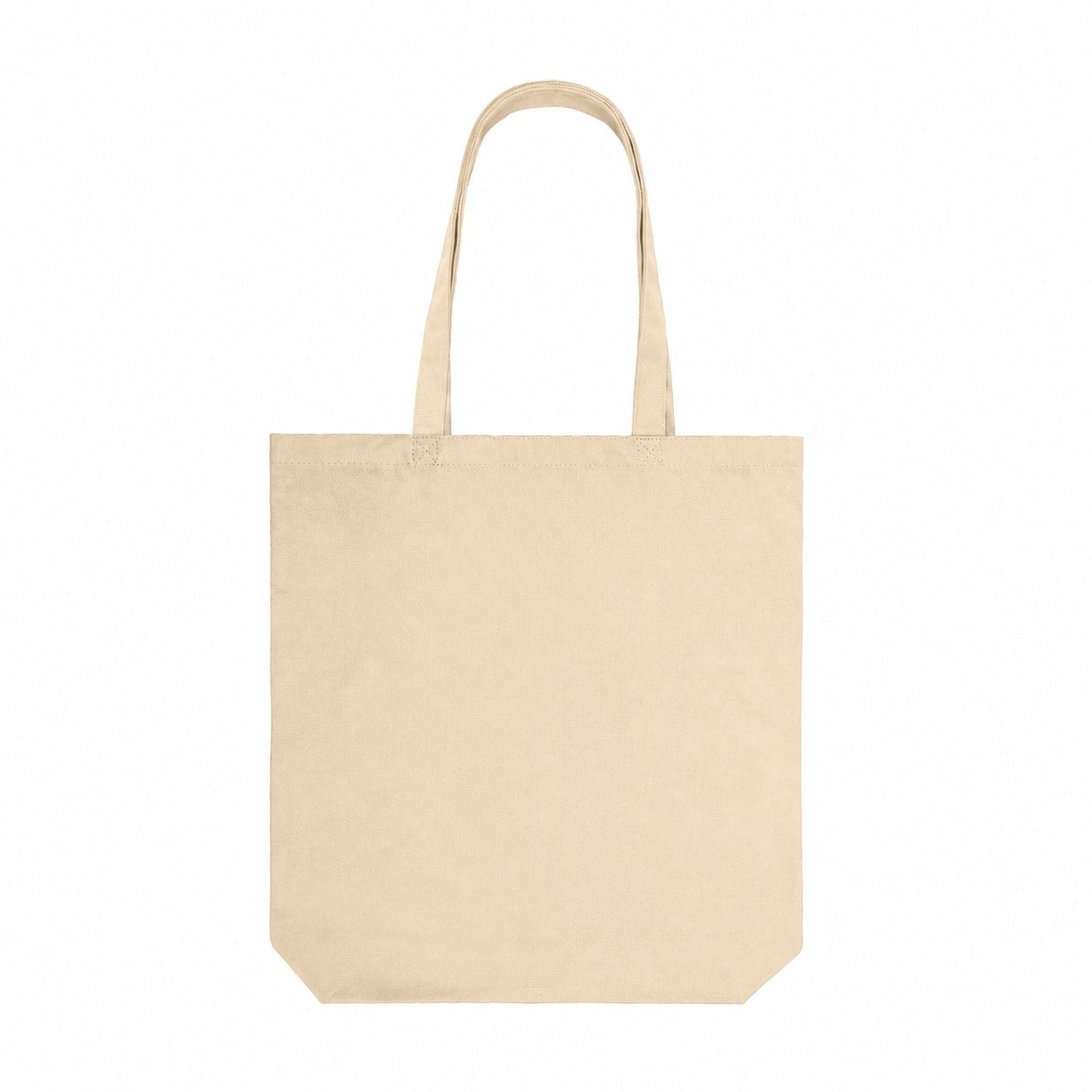 Cotton Carry Handles Tote Bag — Natural Beige