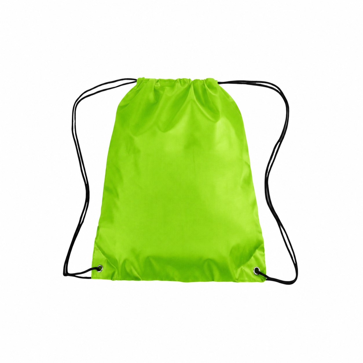 210D Polyester Classic Drawstring Bag — Lime Green