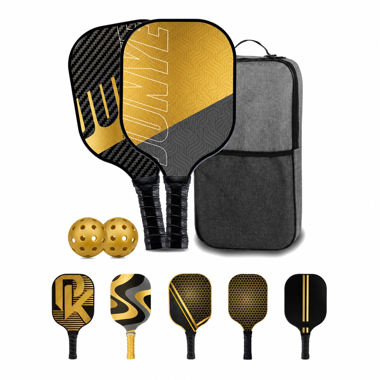 Carbon Fiber Pickleball Paddle Kit — Gold