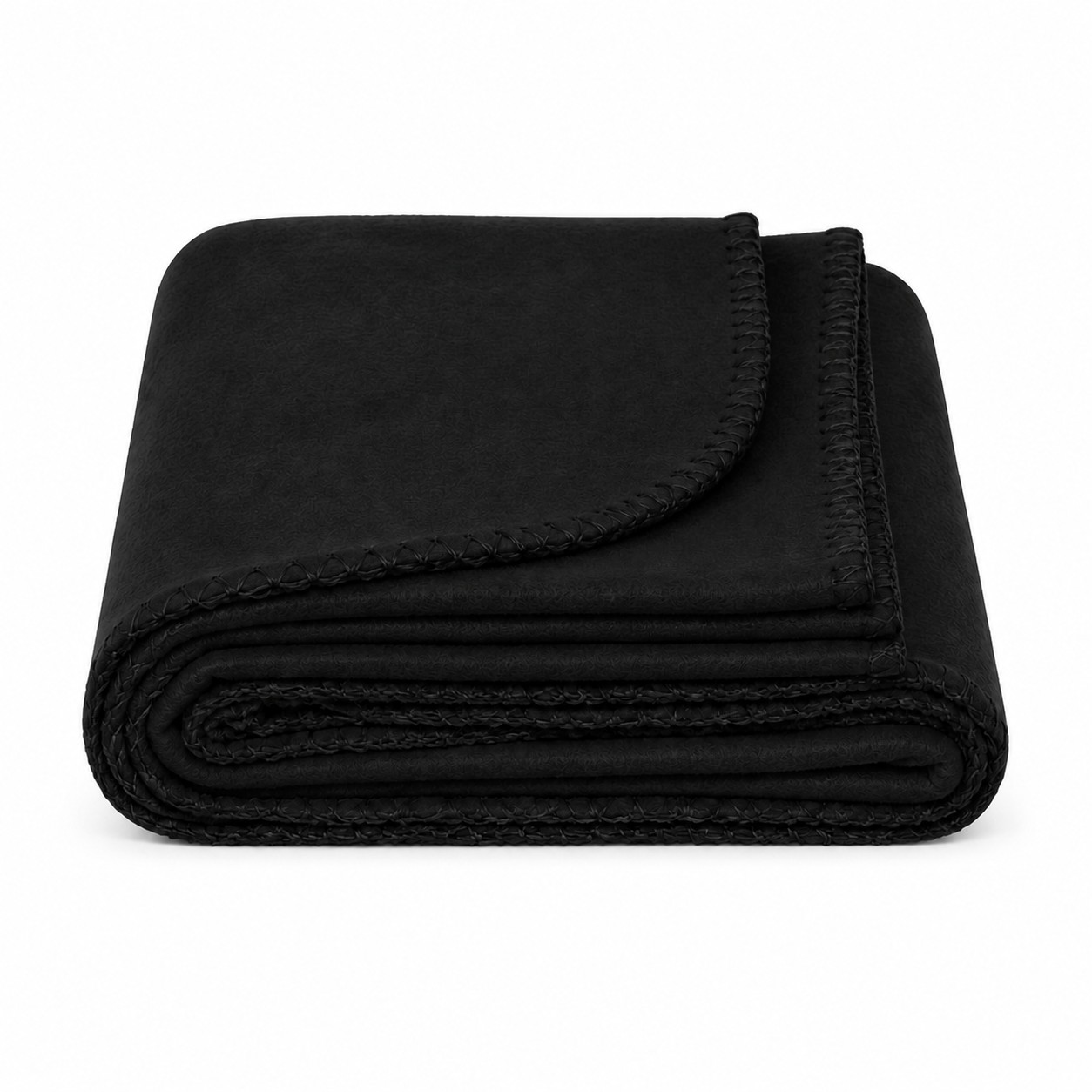 180 GSM Brushed Fleece Throw Blanket — Black