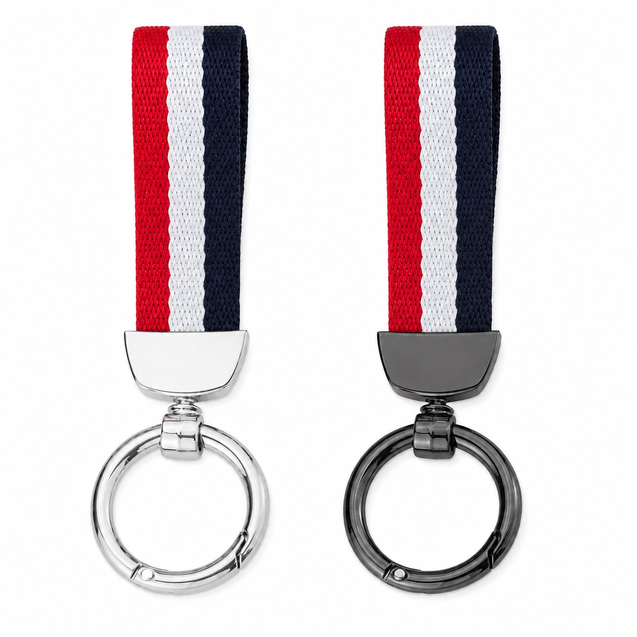 Striped Strap Alloy Car Keychain