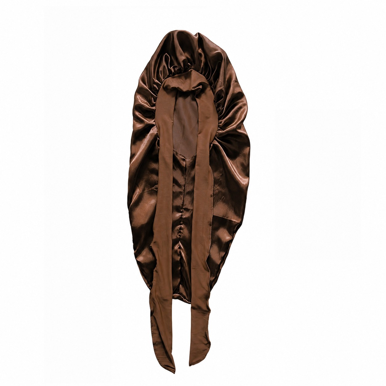 Satin Long Tail Sleep Bonnet — Brown