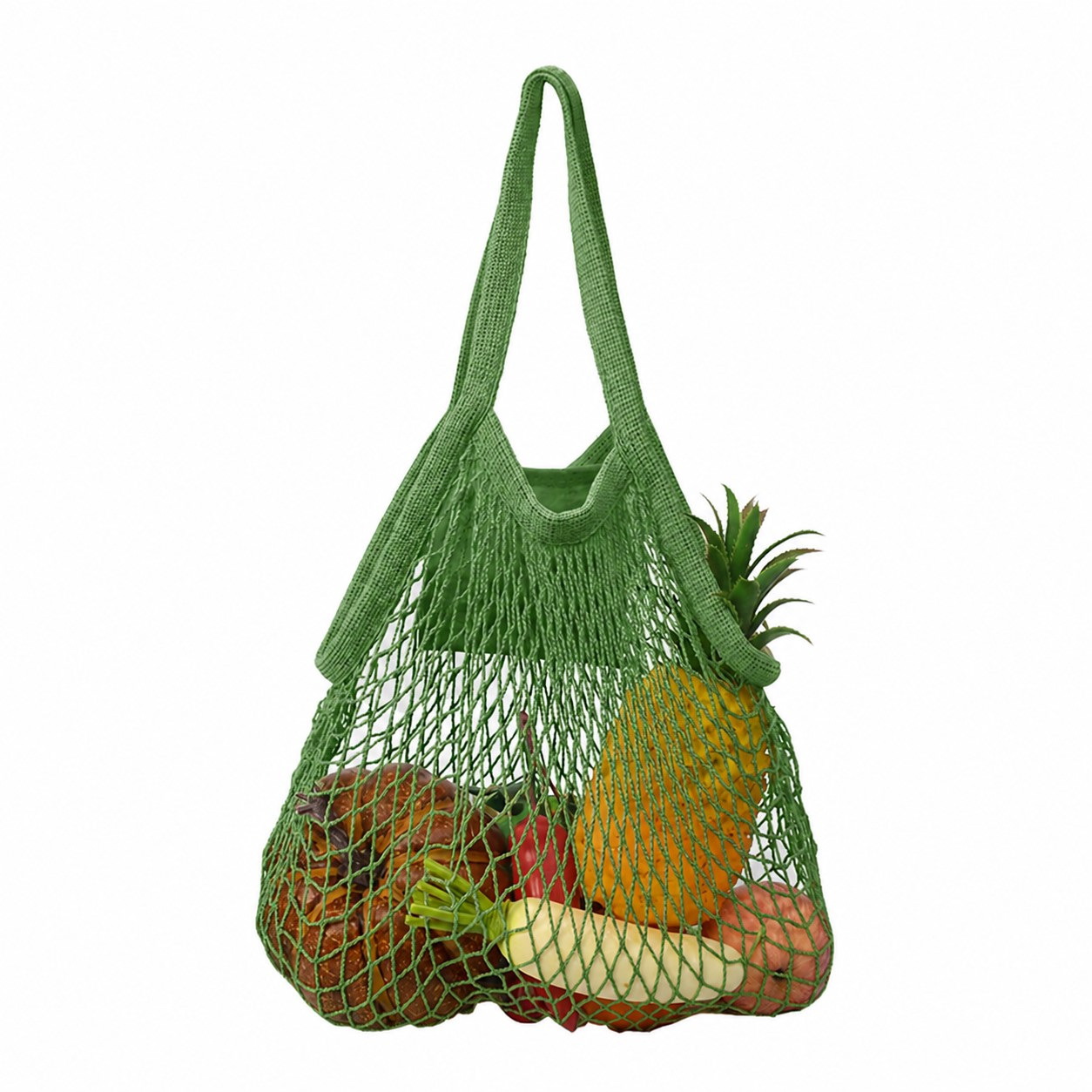 Cotton Mesh Market Tote — Green