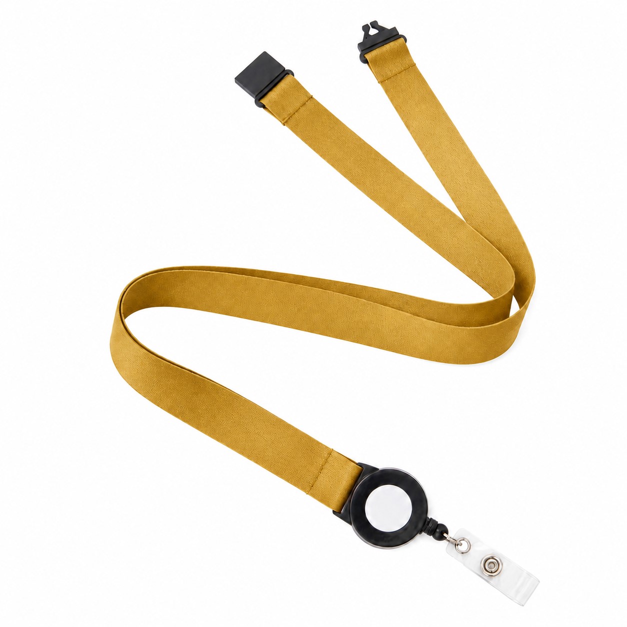 Polyester Lanyard With Retractable Badge Reel — Beige