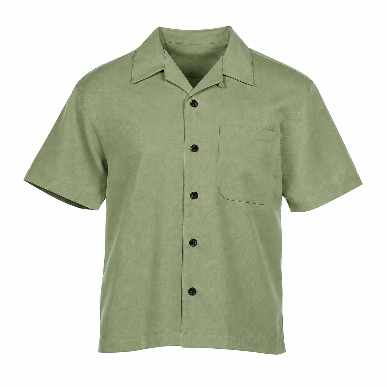 Men's Cotton Polyester Camp Shirt — Green