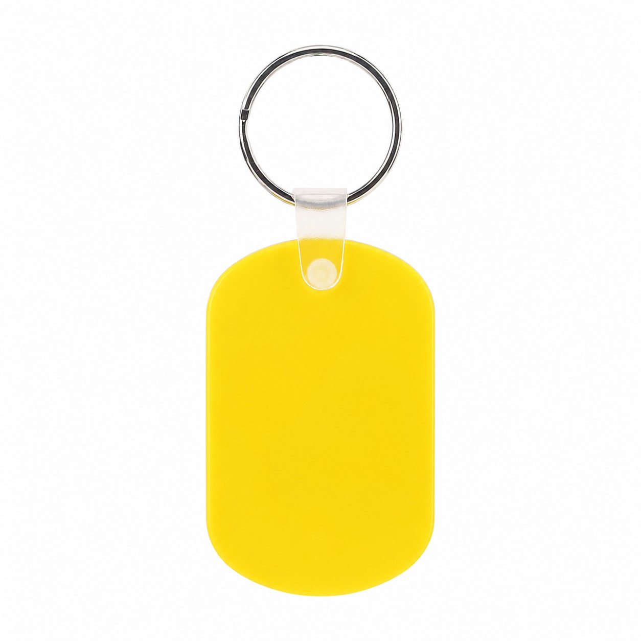 PVC Oval Key Tag Ring — Lemon Yellow