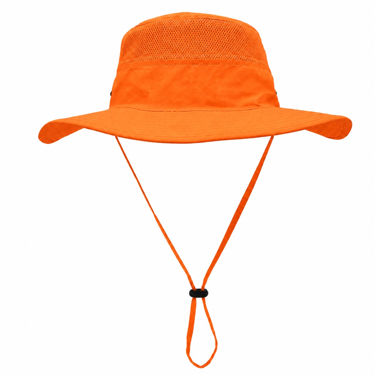 Polyester Wide Brim Safari Hat — Orange