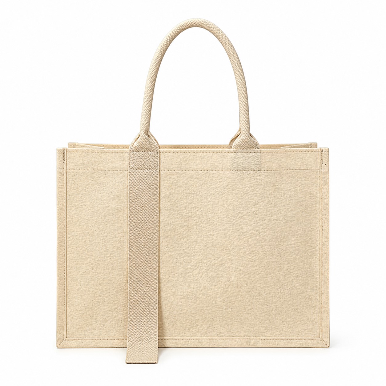 Structured Canvas Tote With Decorative Ribbon — view 2
