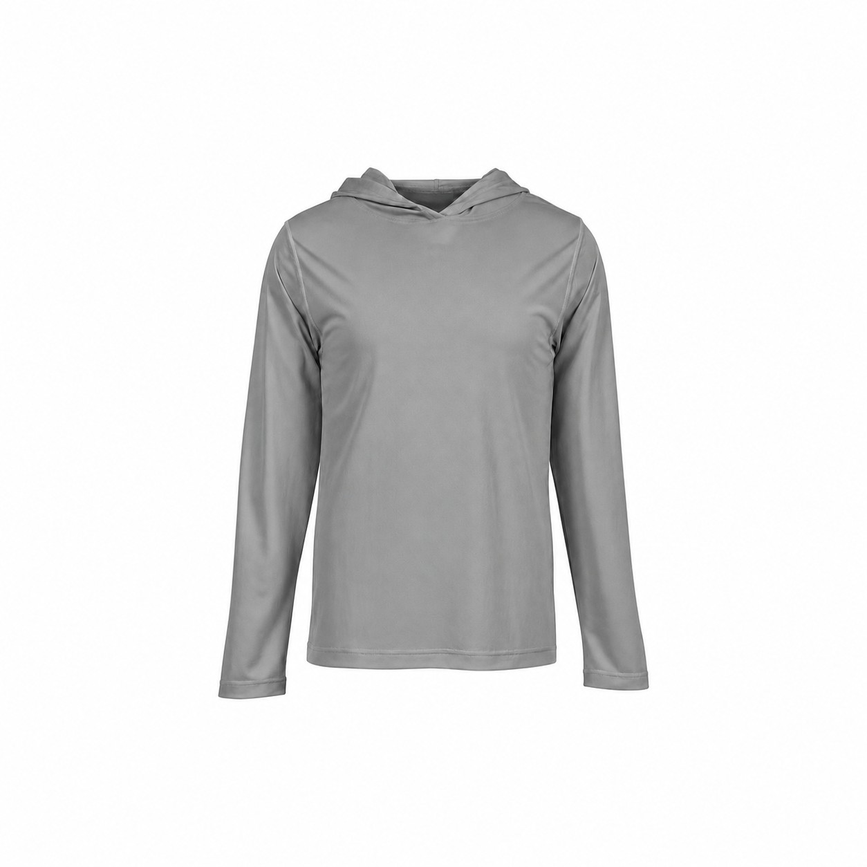 Polyester Long Sleeve Hooded Training Shirt — Gray