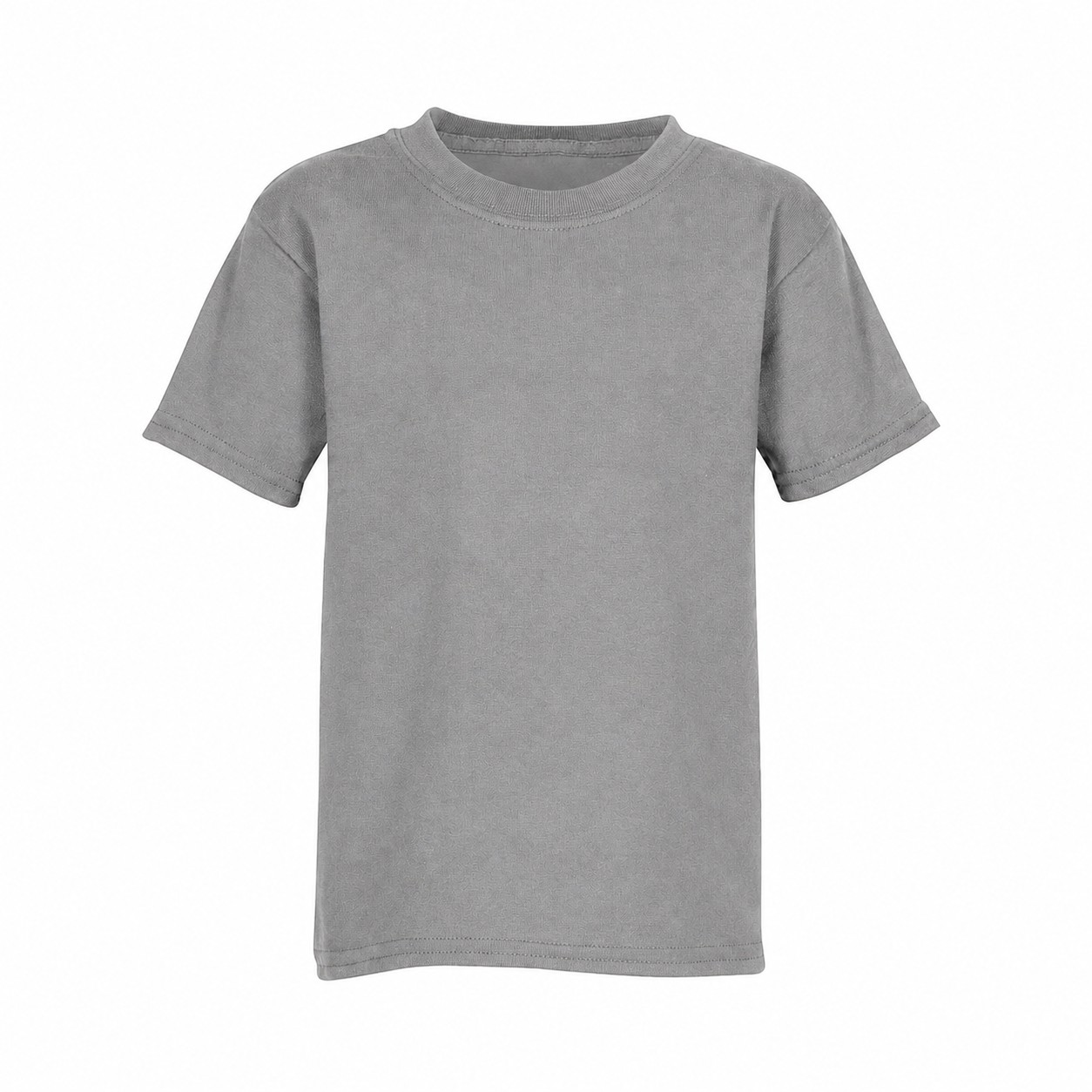 Youth Cotton Polyester Short Sleeve Tee — Gray