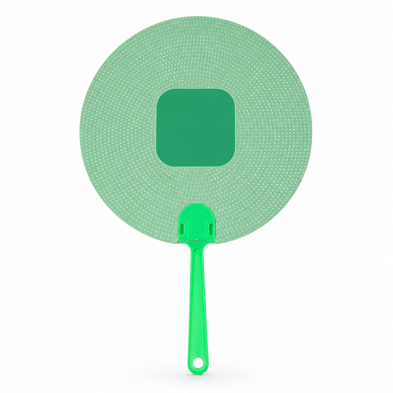 Circular Plastic Hand Fan With Imprint Panel — view 2