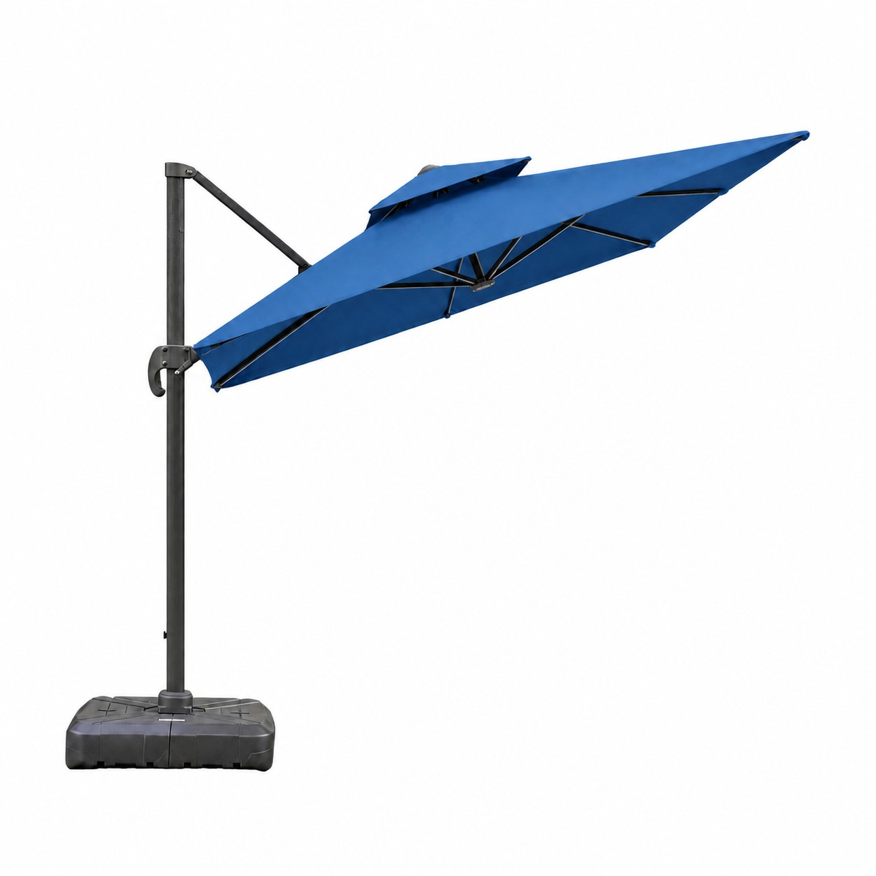 Square Cantilever Patio Umbrella — Blue