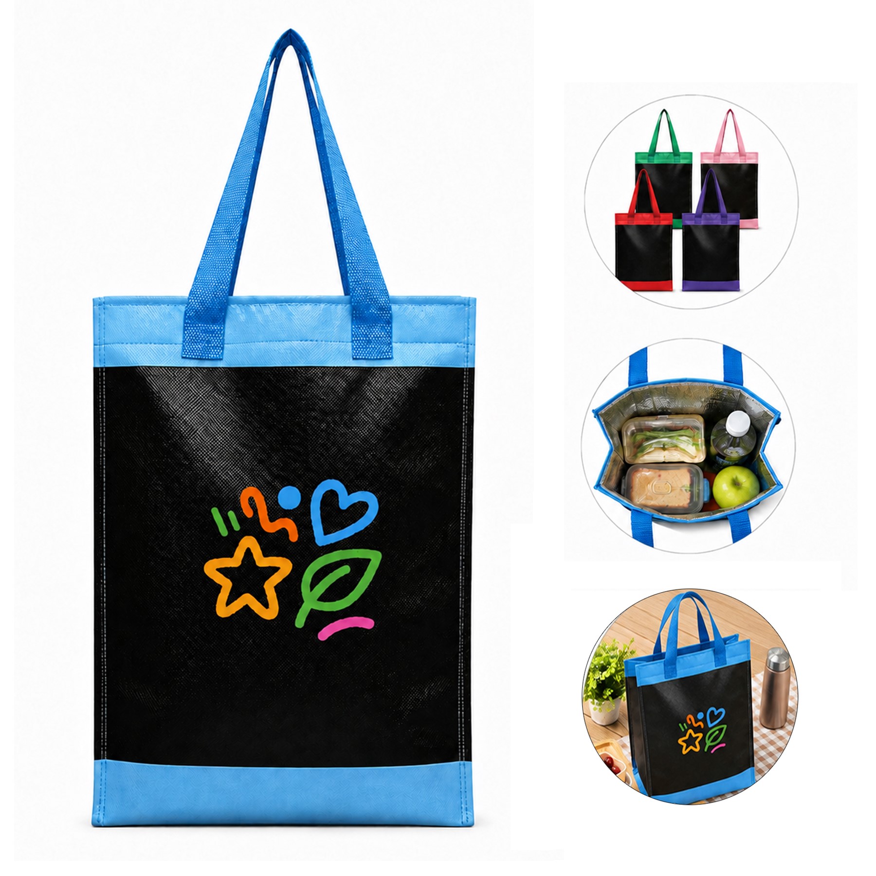 Tall Insulated Polyester Lunch Tote