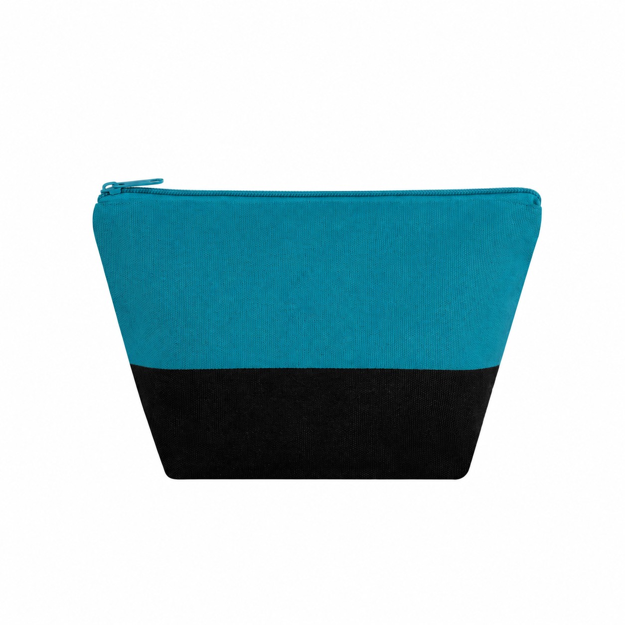 Canvas Zippered Storage Makeup Bag — Teal Blue
