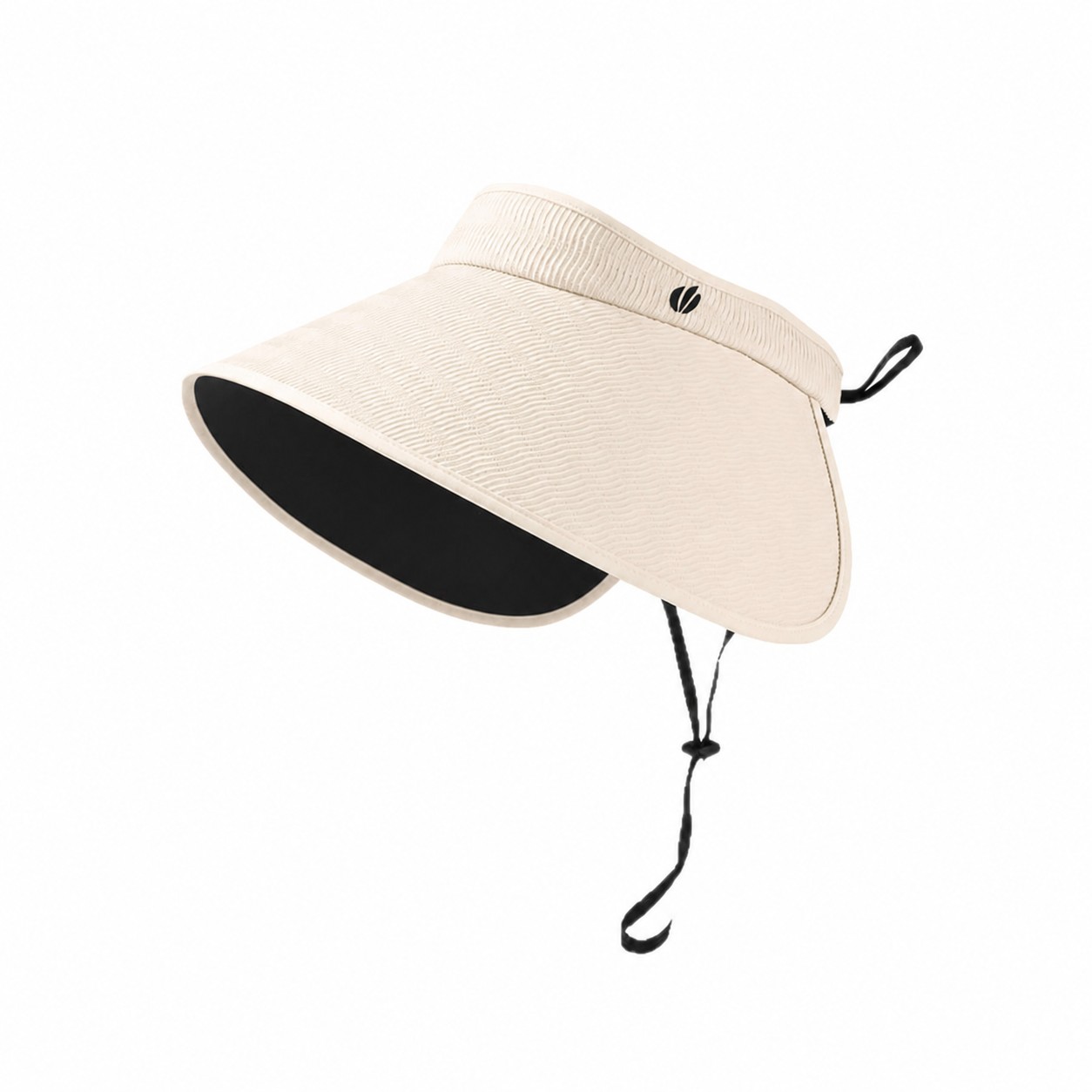 Polyester Full Coverage Visor Hat — White Beige
