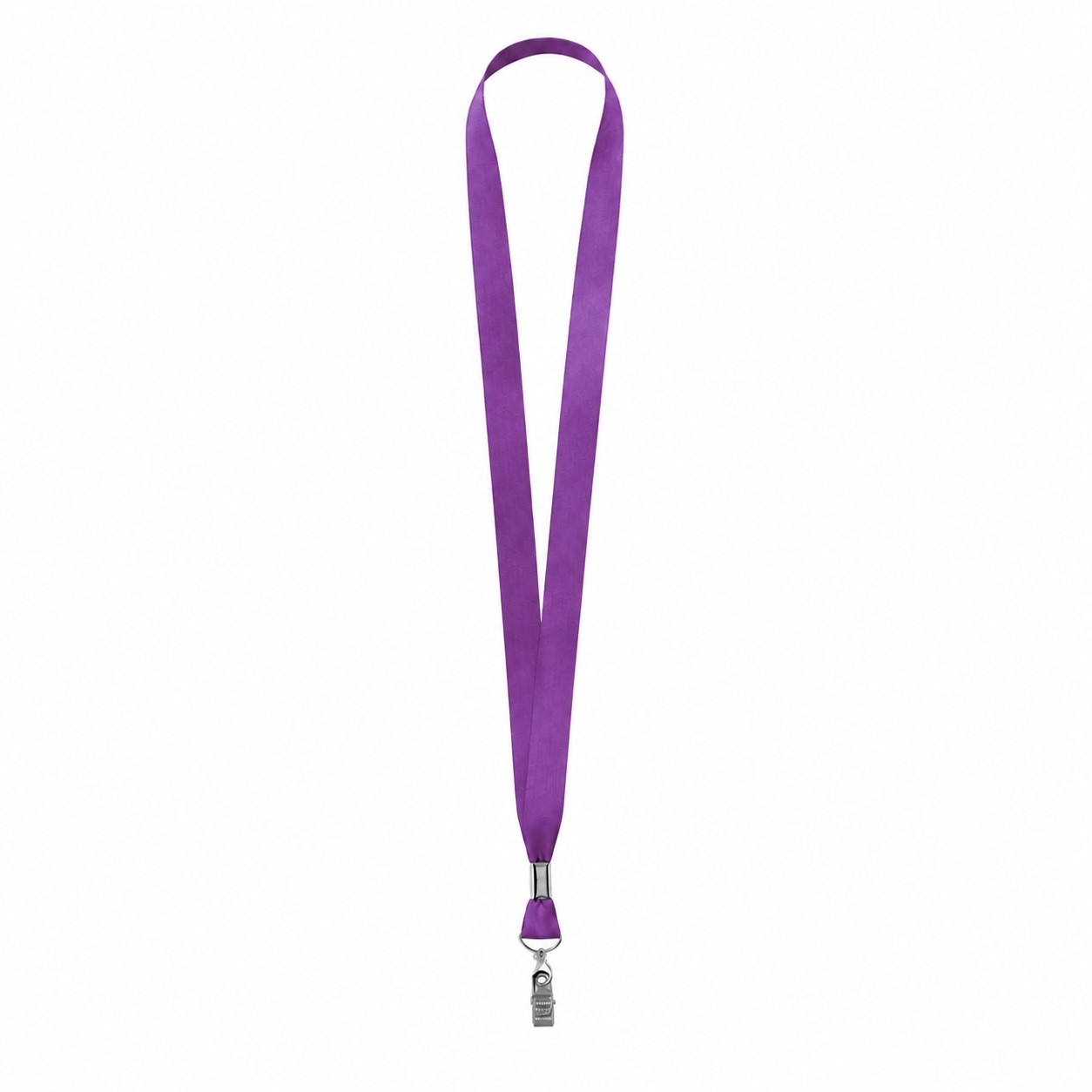 Polyester Lanyard With Bulldog Clip — Purple