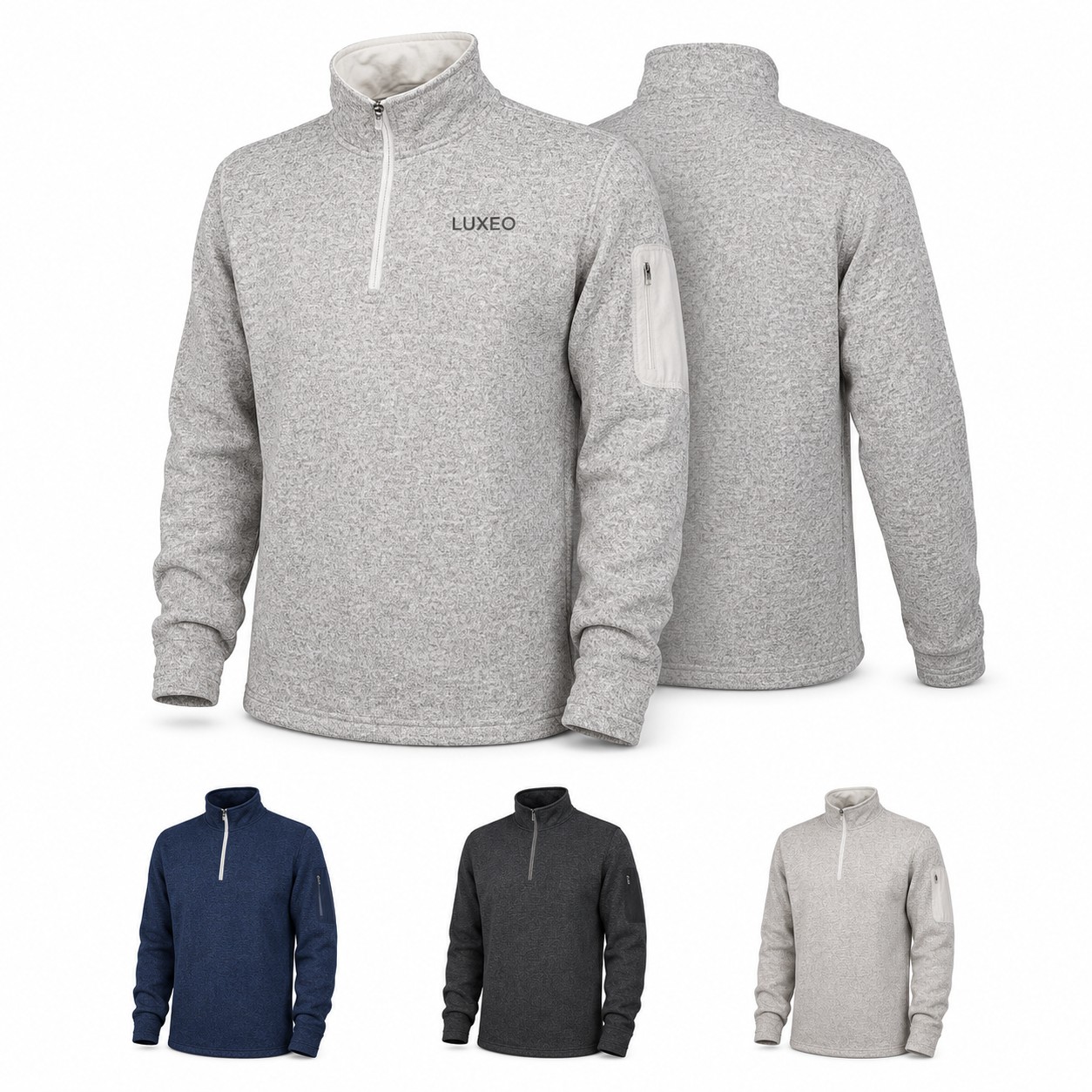 Heathered Polyester Fleece Pullover