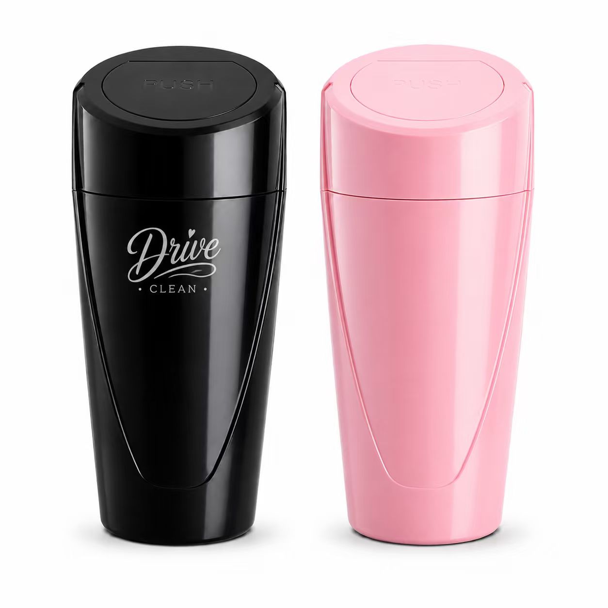 Slim ABS Push Lid Car Trash Can