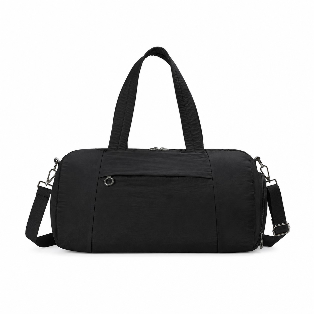 Nylon Shoe Duffel Bag — Black