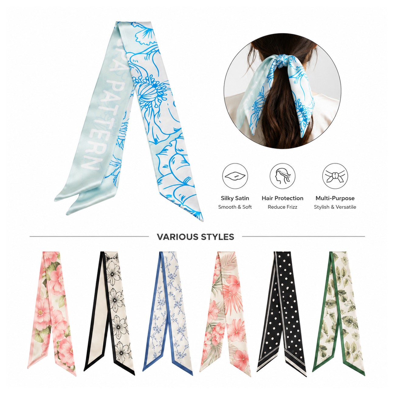 50D Polyester Smooth Surface Scarf